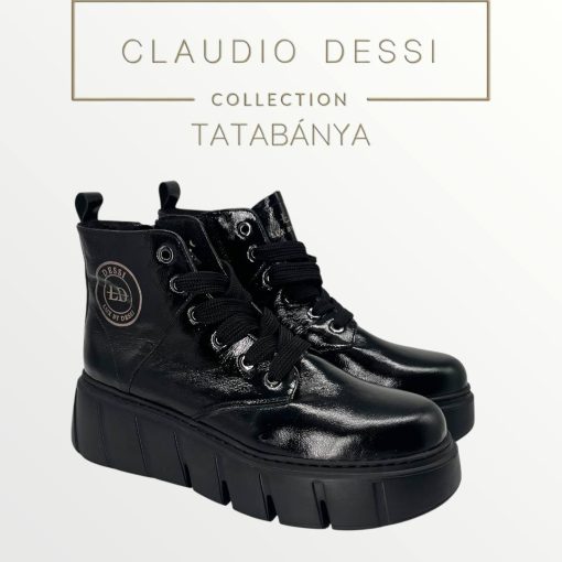 Lux by Dessi Aria-14/9159 fekete lakk bokacsizma