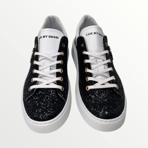 Lux by Dessi Hanza23-59 Fekete brokát sneaker - Image 2