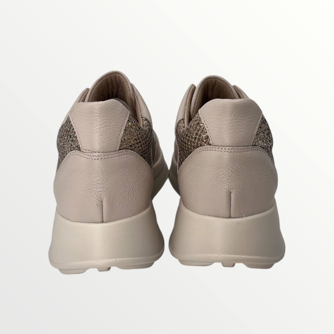 Lux by Dessi HANZA 23-85 bézs + platina brokát sneaker - Image 3