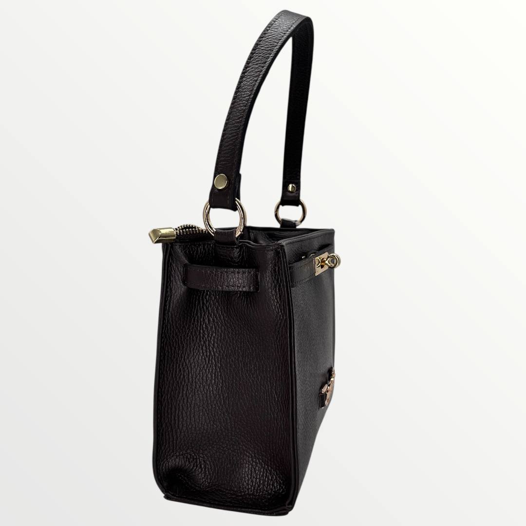 Lux by Dessi 802 csokibarna BŐR táska - Image 2