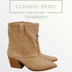 Lux by Dessi 001 bézs velúr bokacsizma