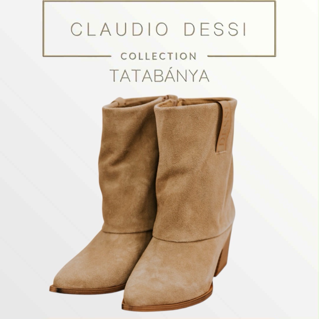 Lux by Dessi 001 bézs velúr bokacsizma - Image 2