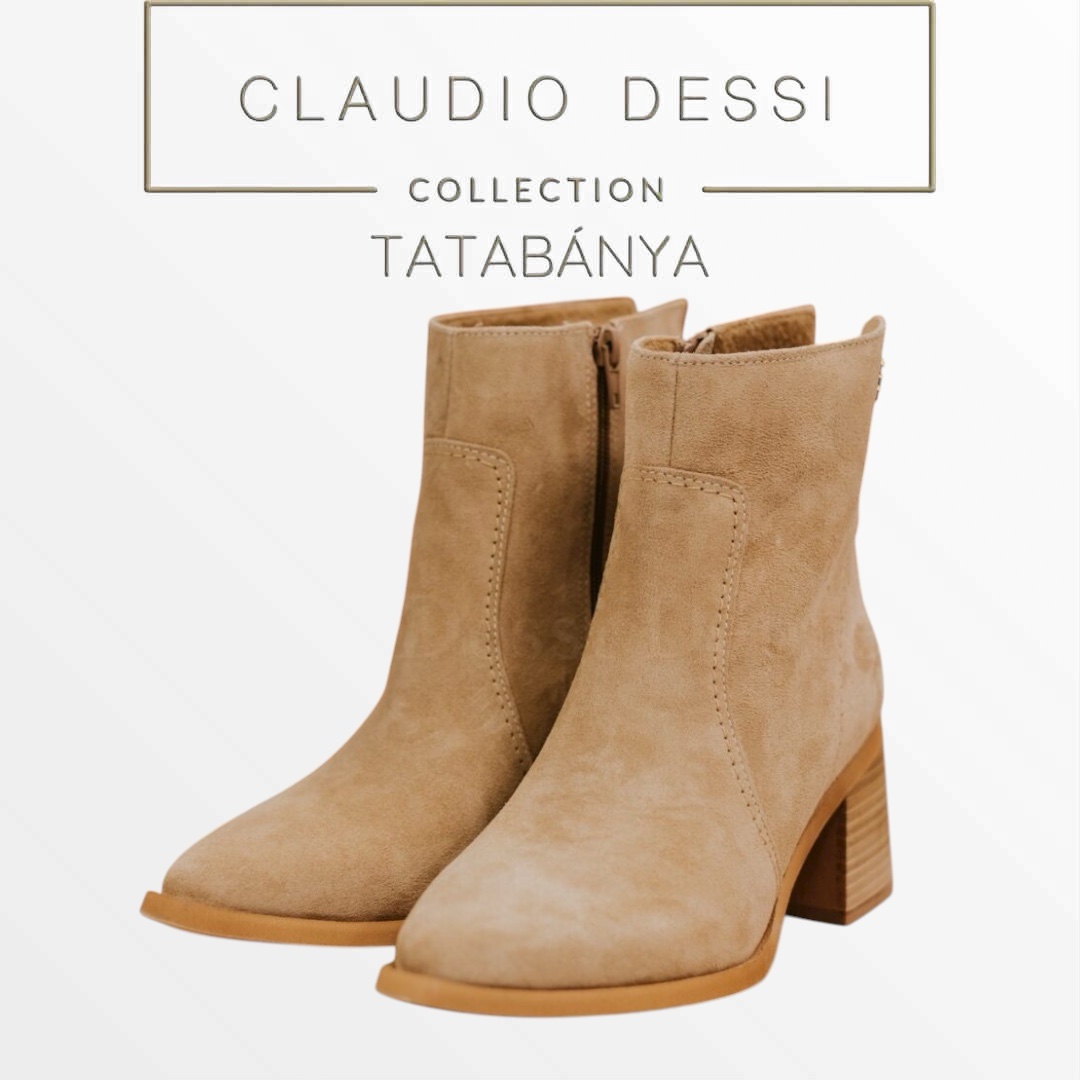 Lux by Dessi 002 bézs velúr bokacsizma - Image 2